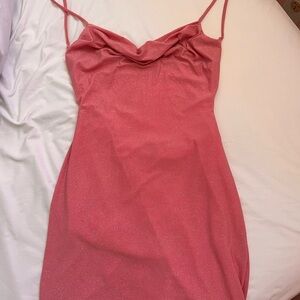 Windsor Pink Shimmery Backless Slip Dress